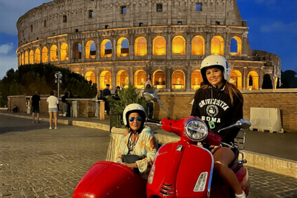 Vespa Sidecar Roma notte1